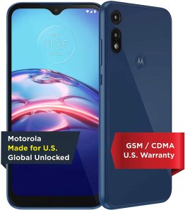 Moto E | Entsperrt | Hergestellt für die USA von Motorola | 2/32 GB | 13MP Kamera | 2020 | Blau, XT2052-1, 2/32 GB | Moto E | 13MP Kamera | Blau | UNS